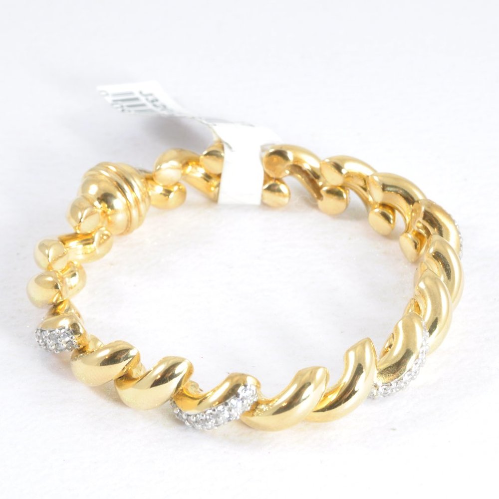 Italian Silver Sterling Crystal San Marco Bracelet - Small 6 3/4" 29.1g